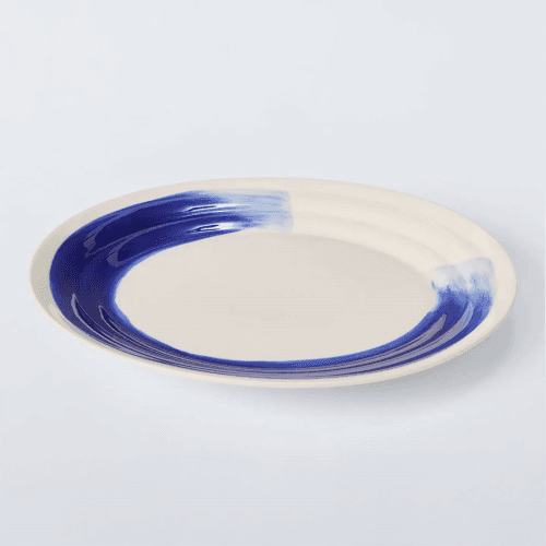 Image showing the Harbour Serving Platter, White & Blue product.