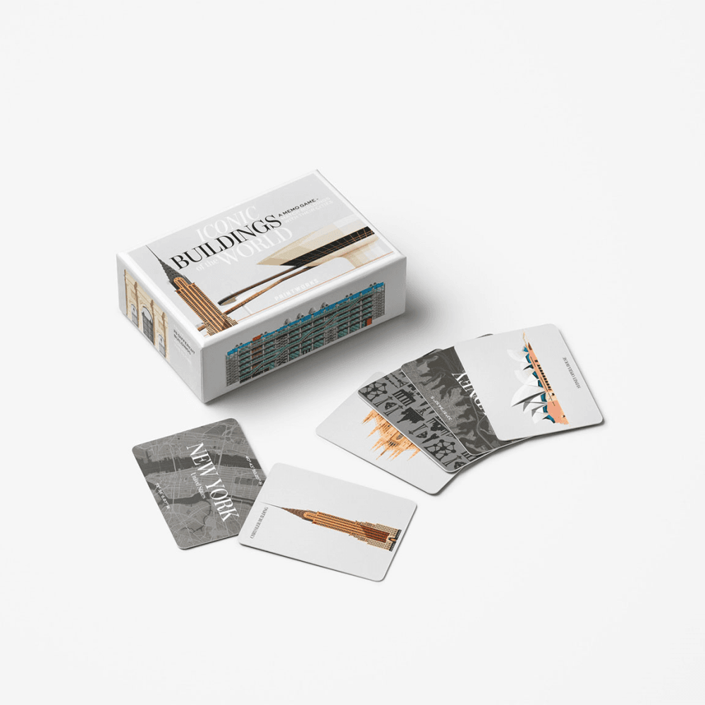 Iconic Buildings Memo Game, Grey Multi