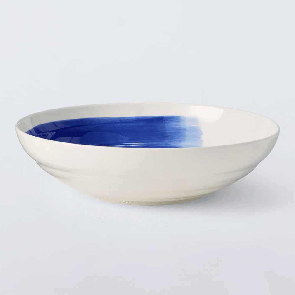 Harbour Serving Bowl, White & Blue