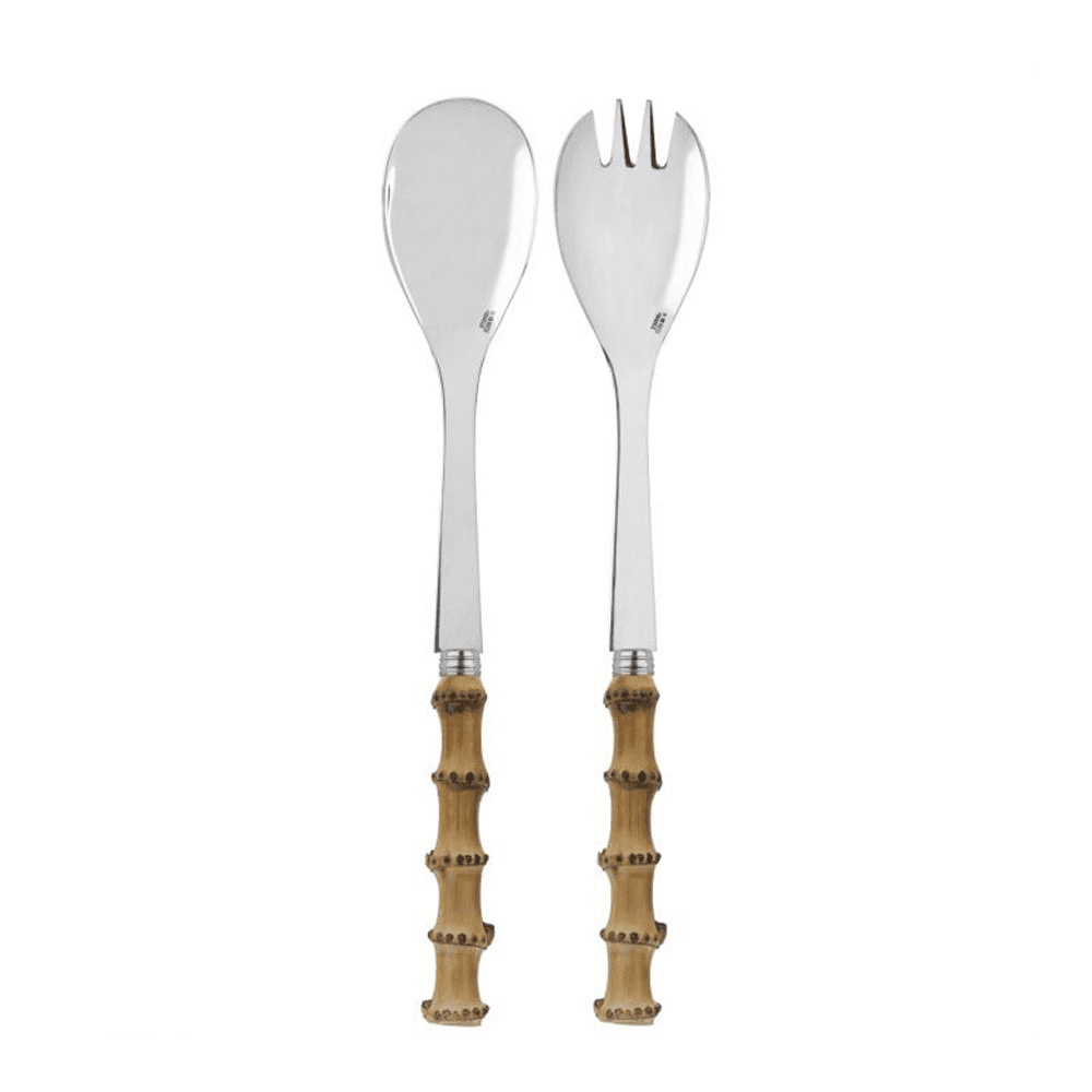 Panda 2 Piece Salad Serving Set, Bamboo
