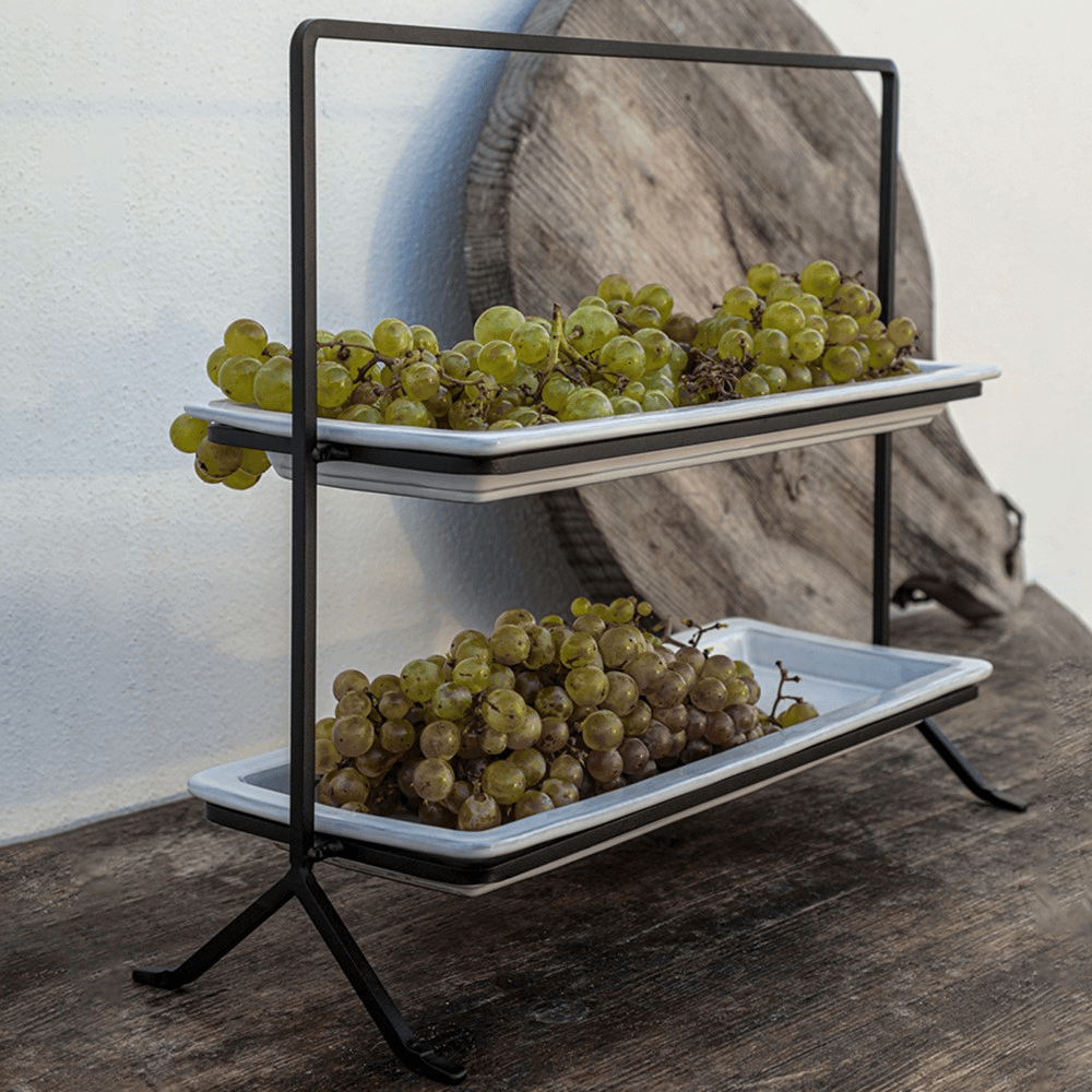 Plano 2 tier serving stand, Black