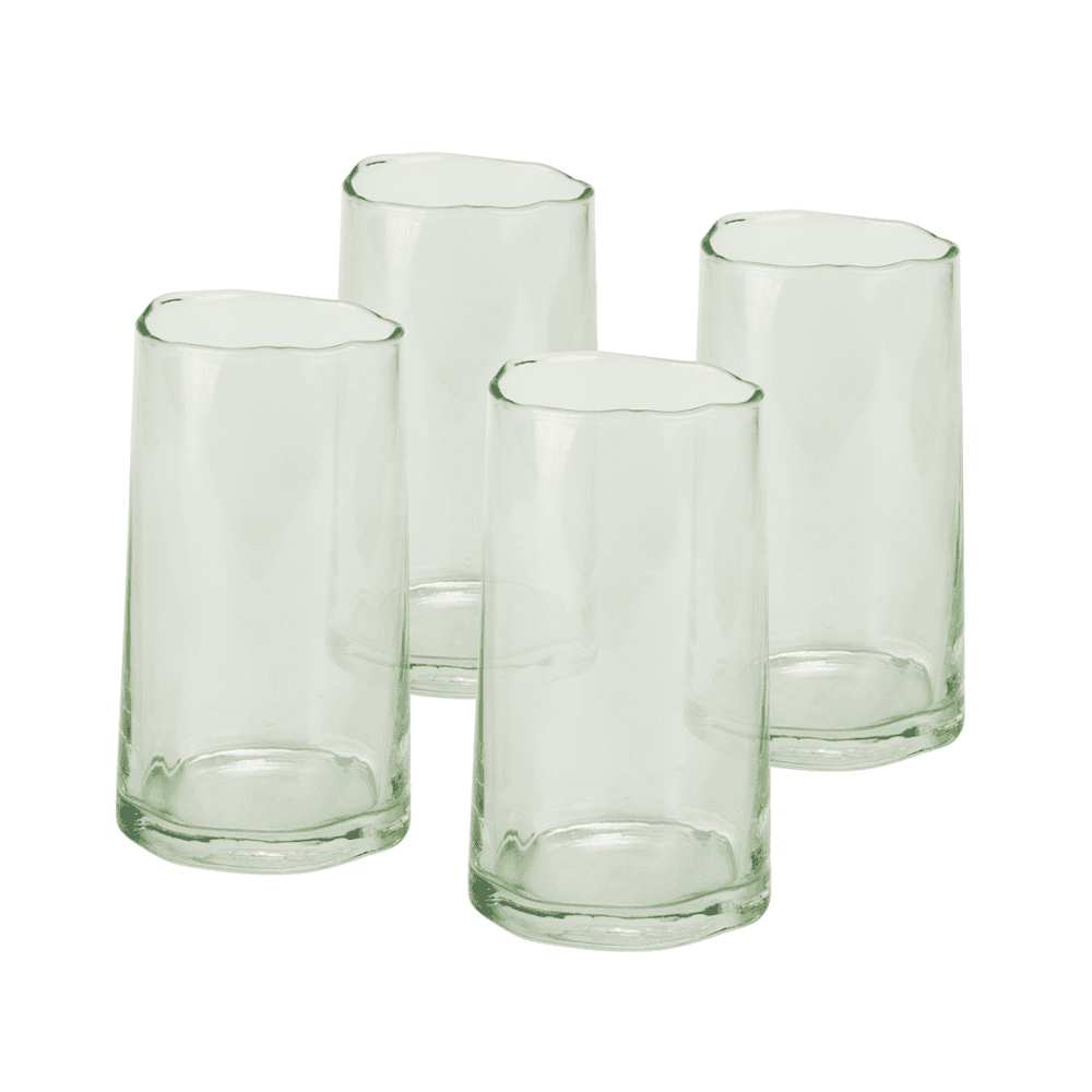 Travellers Rest Set of 4 Hiball Glasses, Green