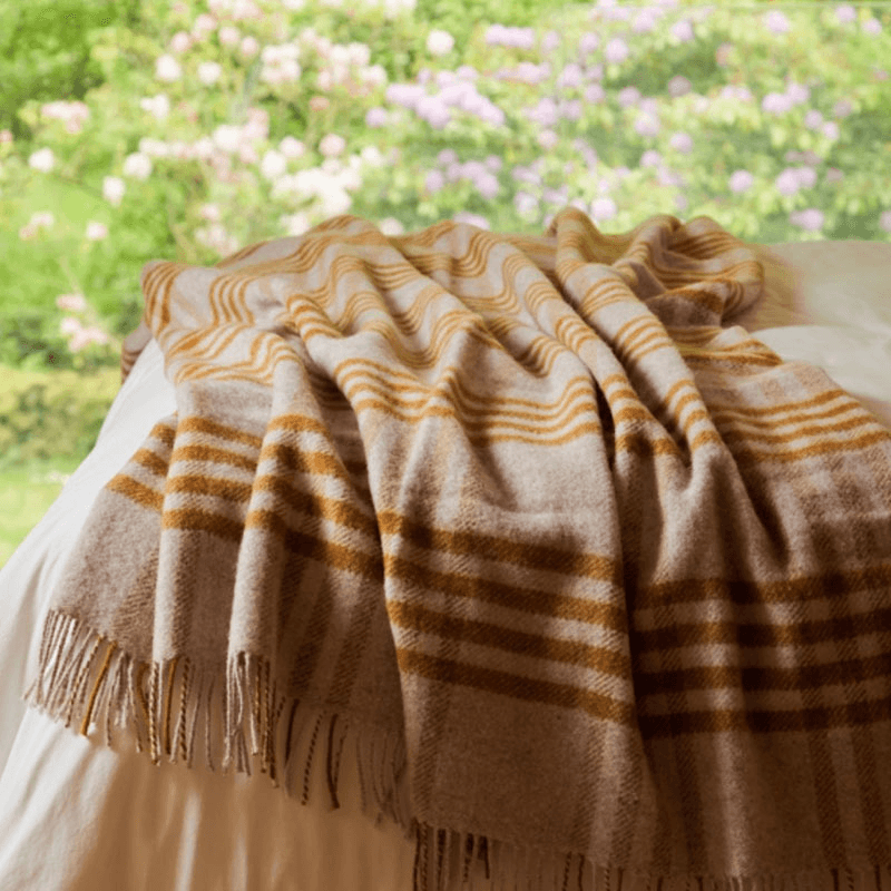 Hex Check Pure New Wool Throw