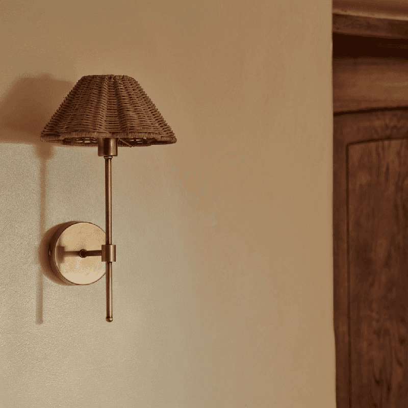 Athena Wall Light, Rattan