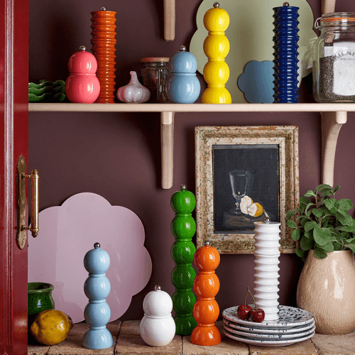 Image showing the Lacquered Bobbin Salt or Pepper Mill, 24cm, Yellow product.