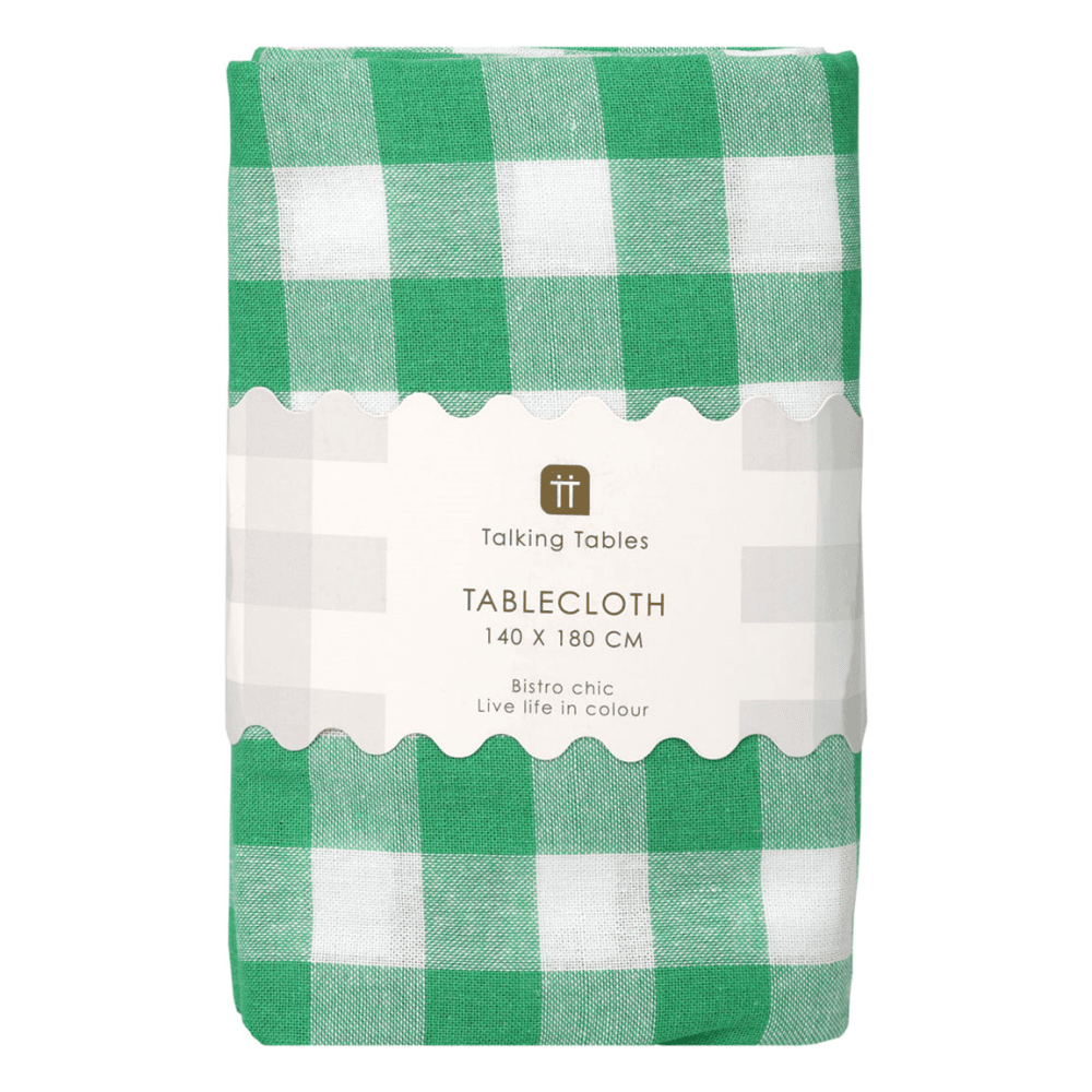 Bon appetit Gingham Fabric Tablecloth, Green