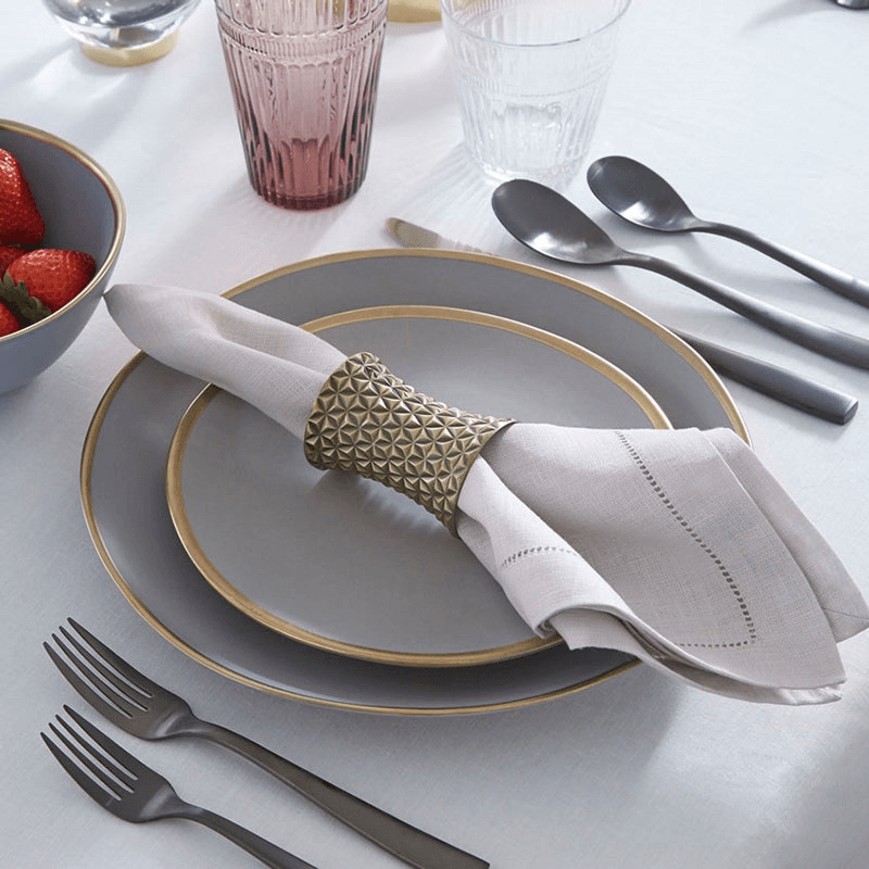 Festival Set of 4 Dinner Napkins, Grey
