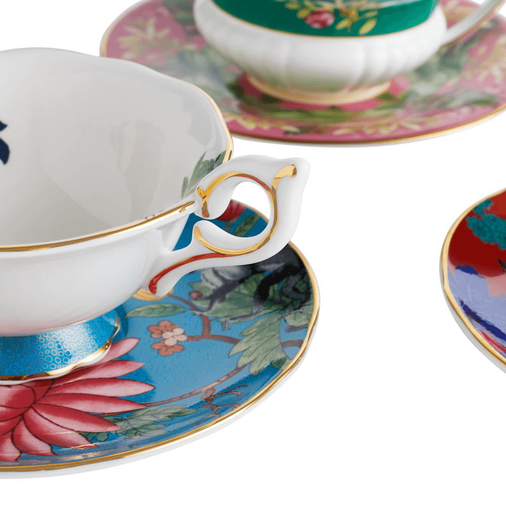 Wonderlust Set of 4 Tea Cup & Saucers, Floral