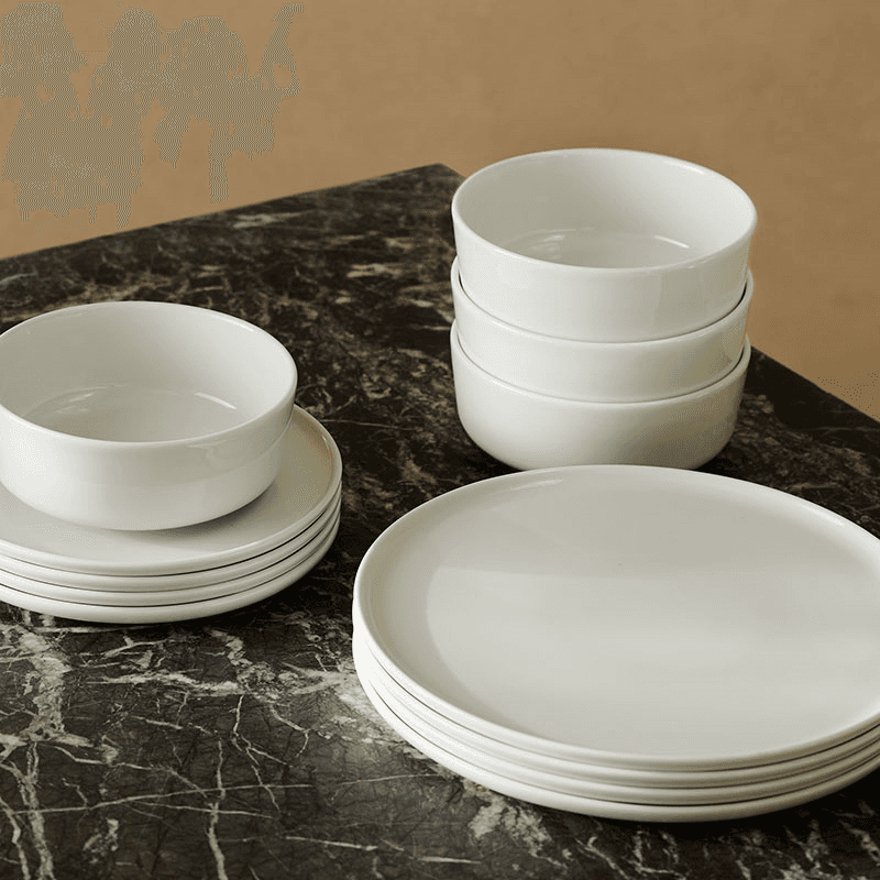 Collective 12 Piece Dinnerware Set, White