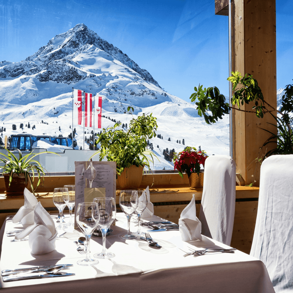Mountain restaurant lunch for two