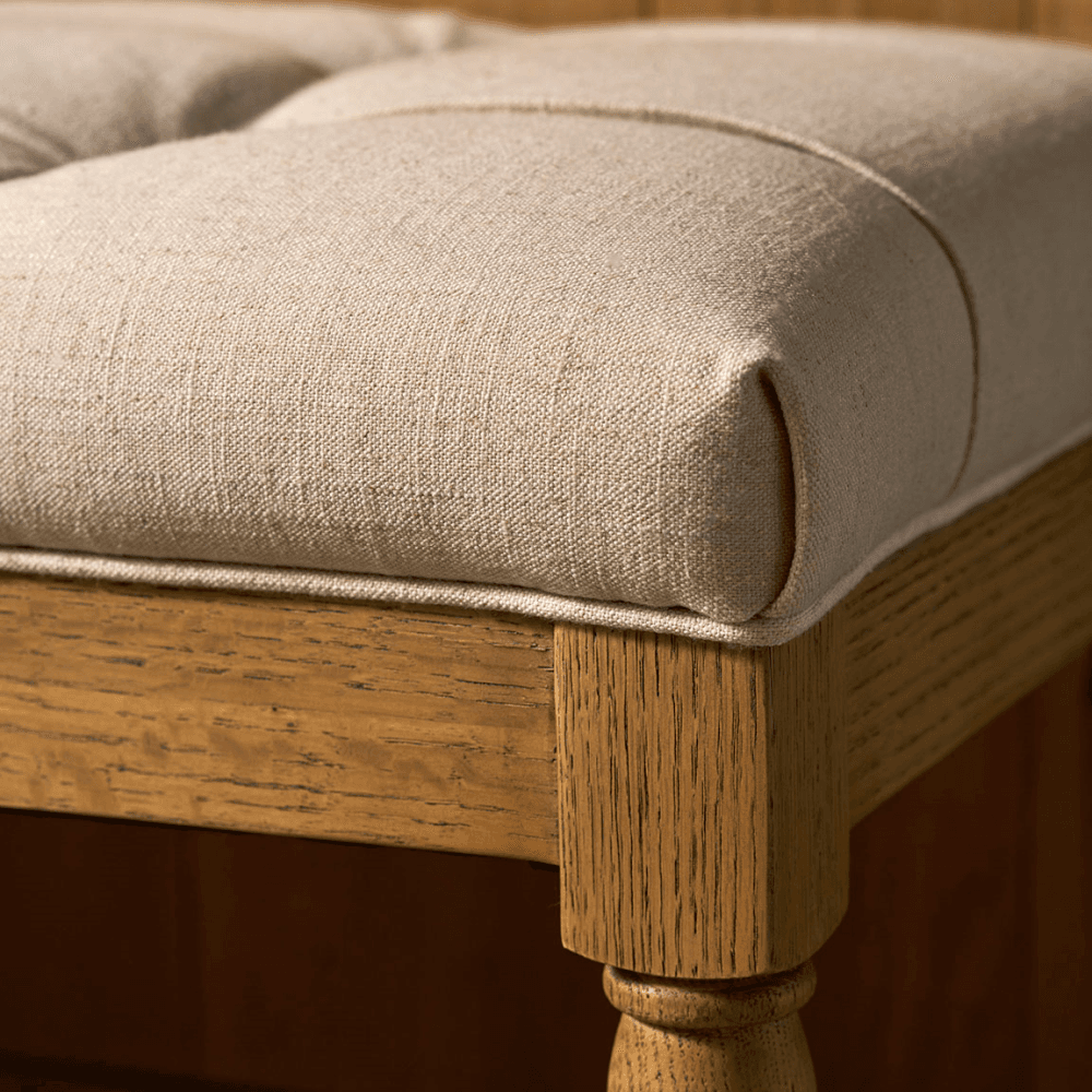Aldwyn Buttoned Bench, Natural