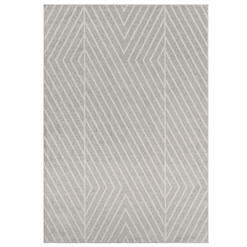 Muse Modern Geometric Linear Rug, Black & Cream