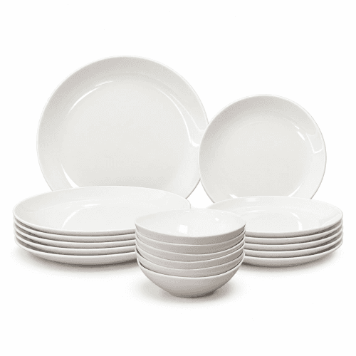 Image showing the Orientix Orientix 18 Piece Bone China Dinner Set, White product.