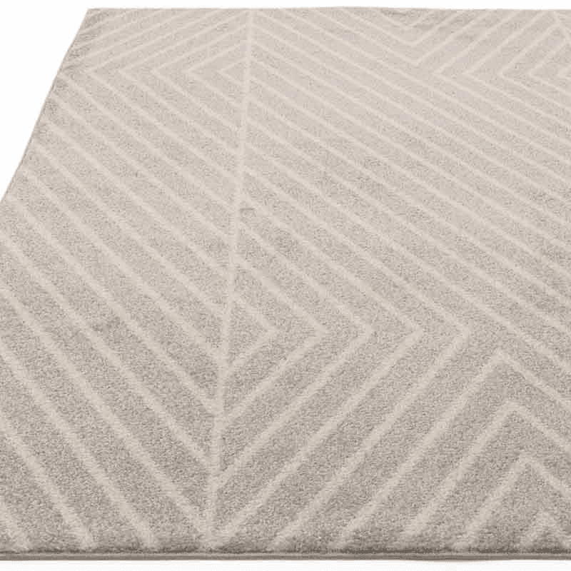 Muse Modern Geometric Linear Rug, Black & Cream