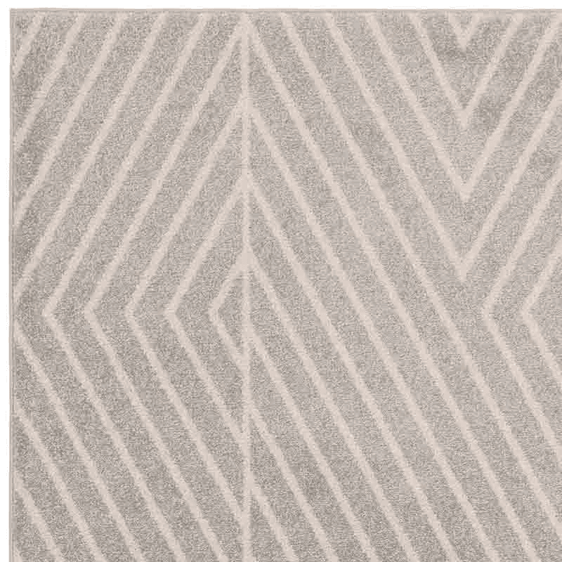 Muse Modern Geometric Linear Rug, Black & Cream