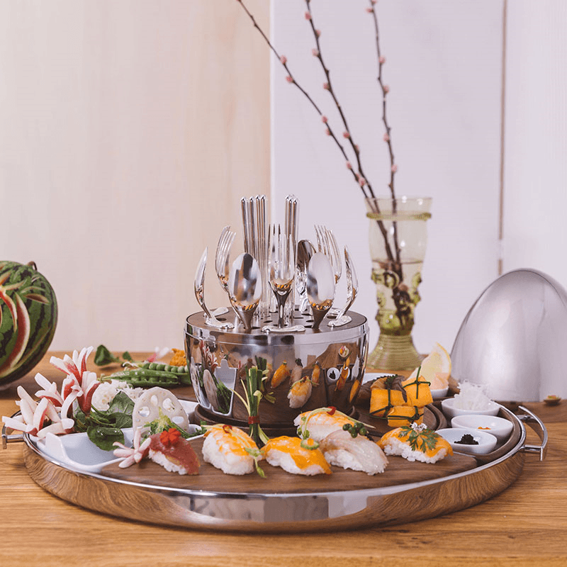 Mood Asia Flatware Set for 6 People, Silver Plated