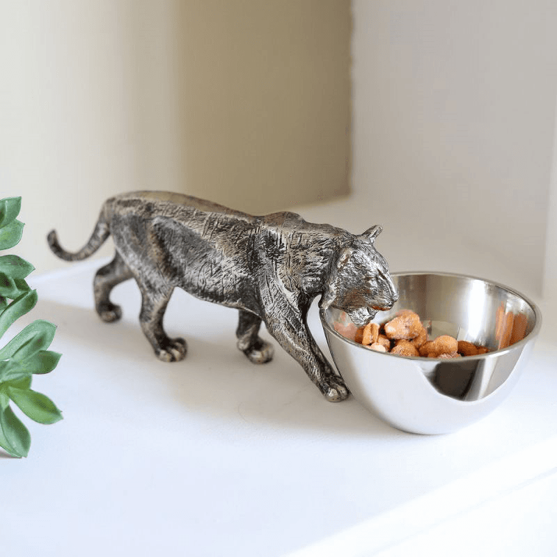 Wild Tiger Nibbles Bowl, Silver