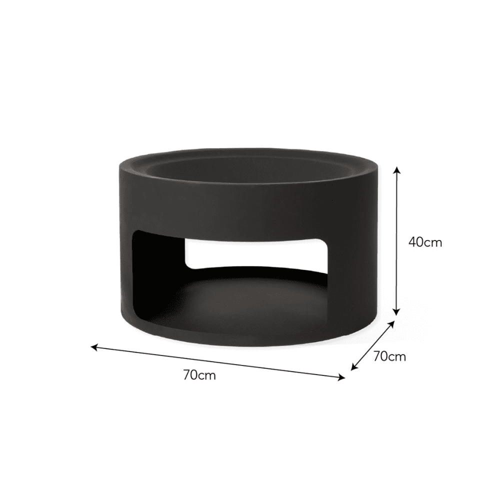 Sarsden  Round Fire Pit & Log Store, Steel