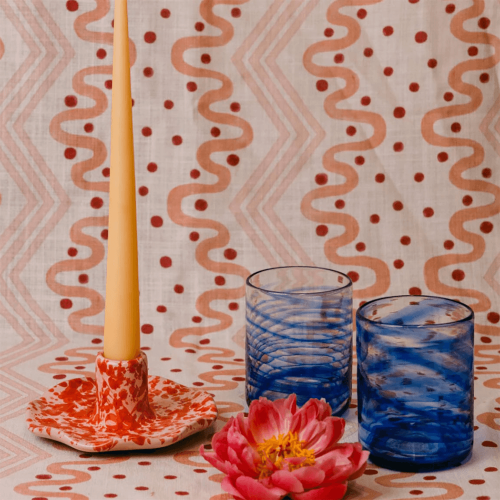 Italian Splatterware Candle holder