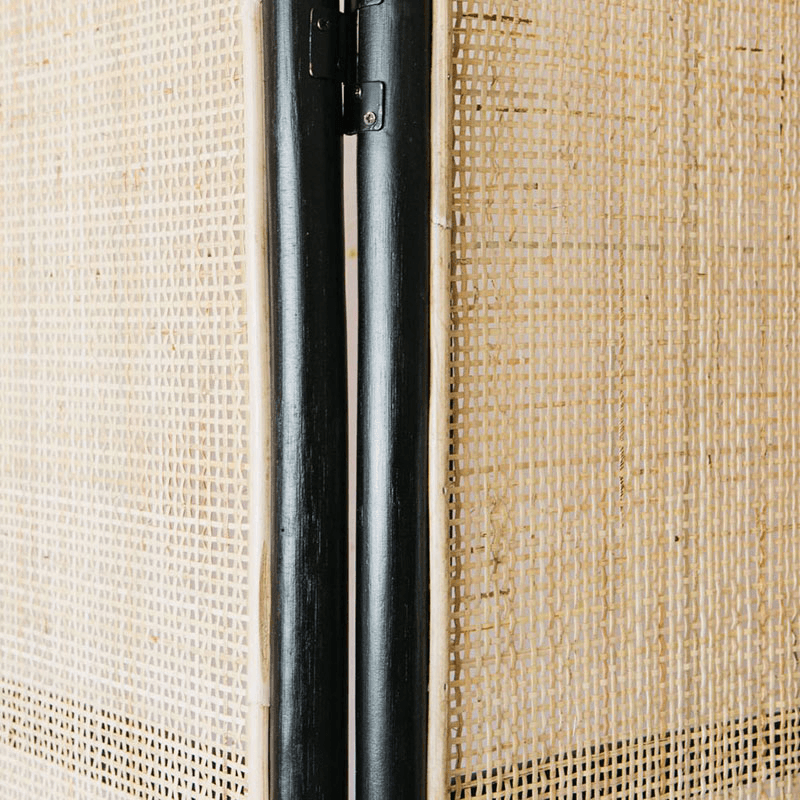 Rattan Screen, Black & Natural
