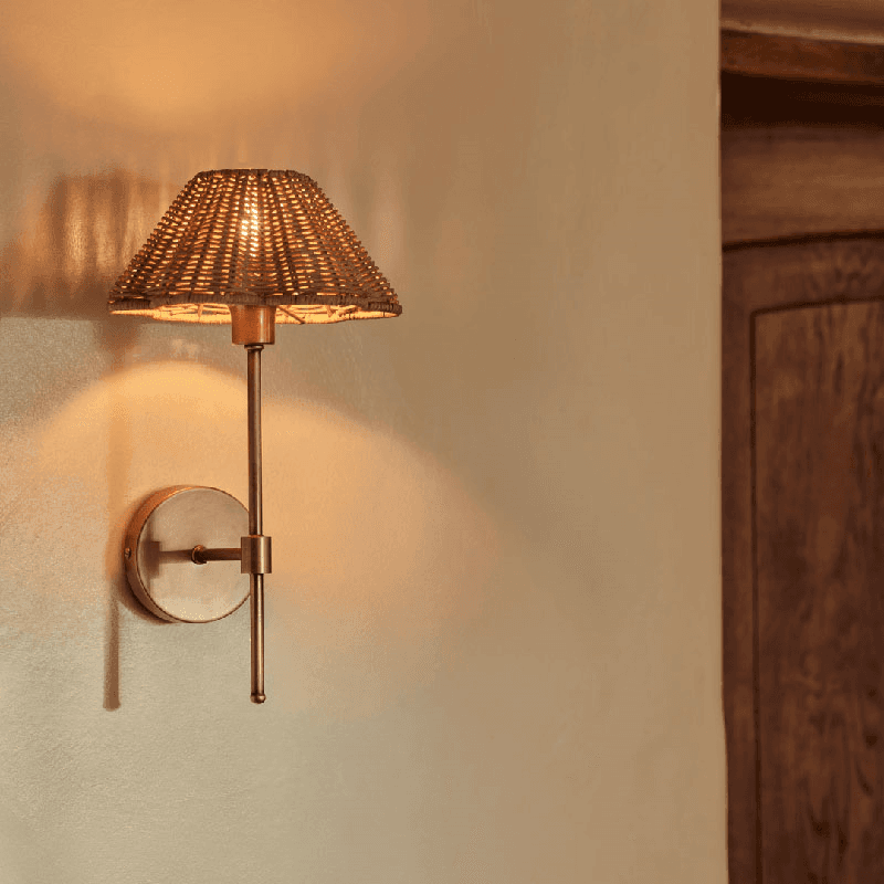 Athena Wall Light, Rattan