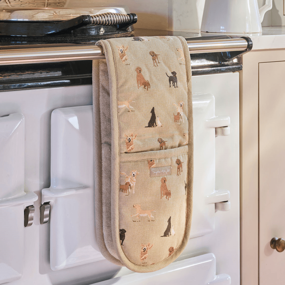 Labradors & Retrievers Double Oven Glove, Light Khaki