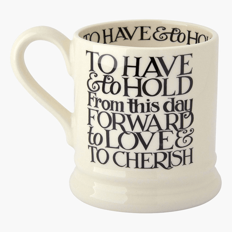 Black Toast Set of 2 Mr & Mrs Mugs, Cream