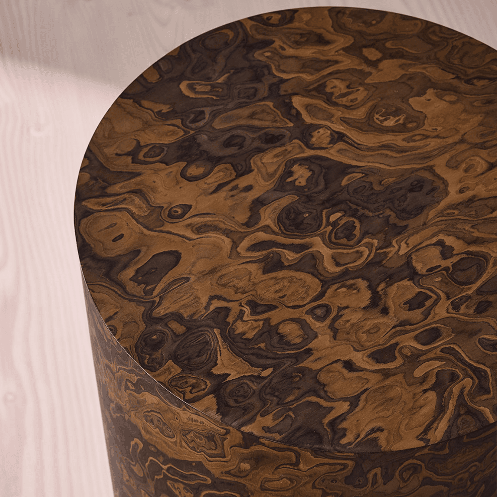 Sloane Side Table, Abstract Burl