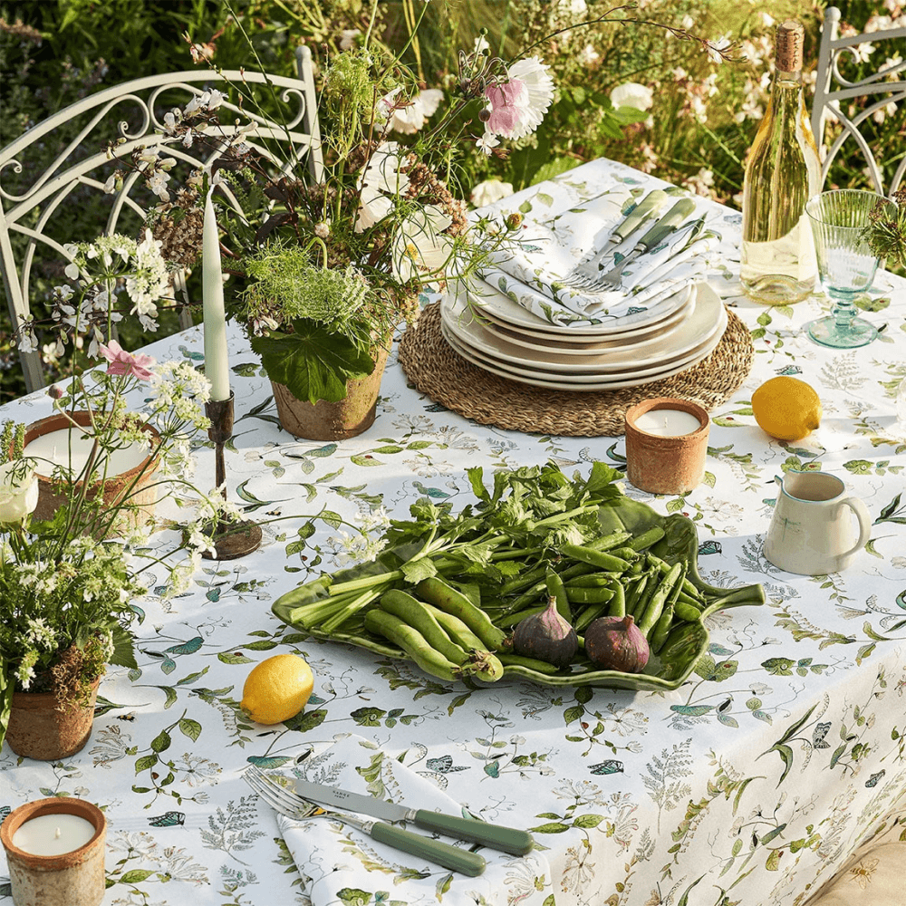 Wild Floral Tablecloth, Off-White