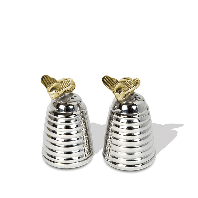 Bee Cruet Set, Silver & Gold