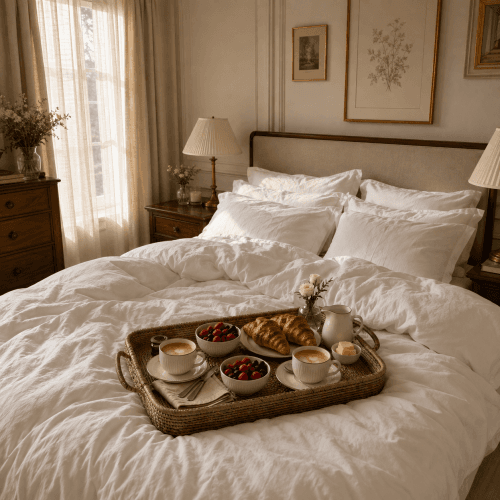 Image showing the Honeymoon breakfast in bed for two product.
