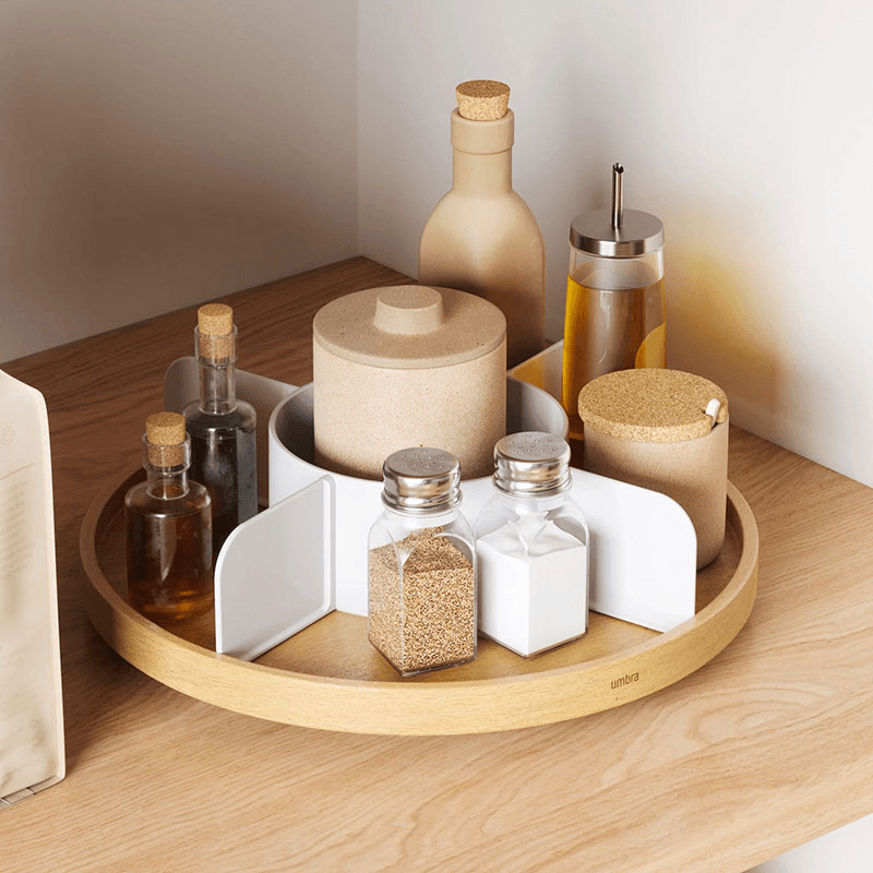 Bellwood Lazy Susan, White / Natural