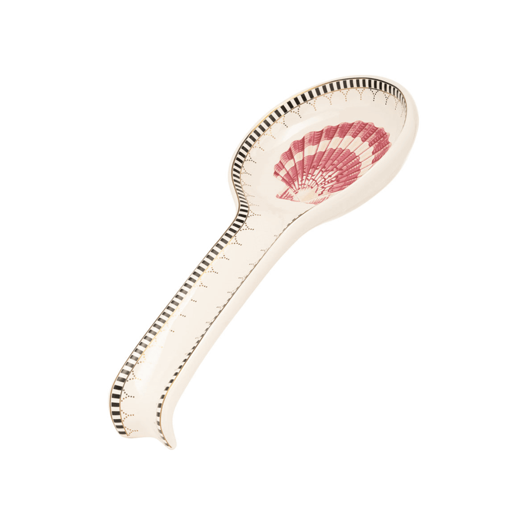 Shell Spoon Rest, Pink & White