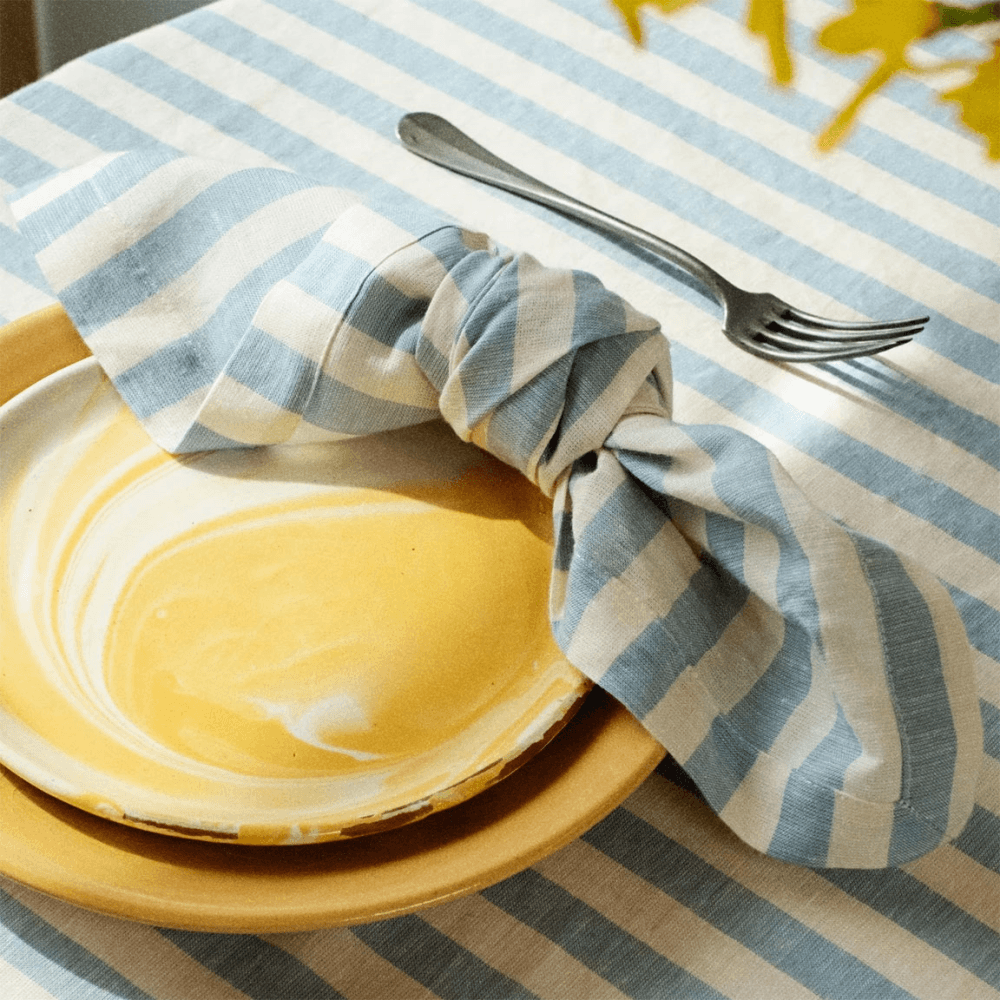 Pembroke Stripe Set of 4 Napkins, Coastal Blue