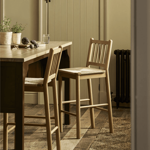 Image showing the Longworth Spindle Back Bar Stool, Oak Wood product.
