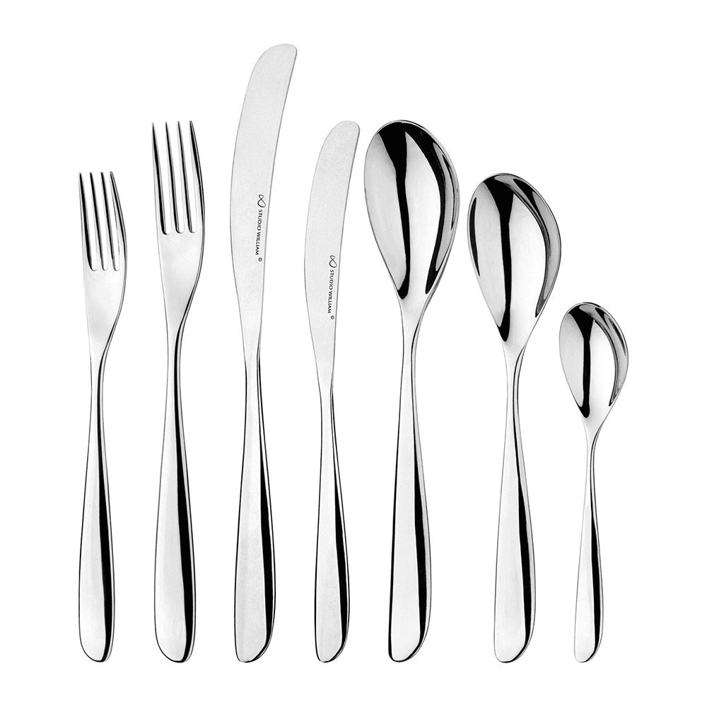 Olive 42 Piece Cutlery Set, Mirror Finish Stainless Steel