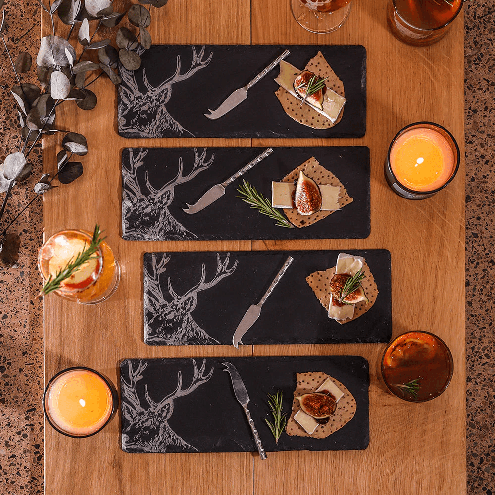 Stag Set of 4 Mini Cheese Board & Knives
