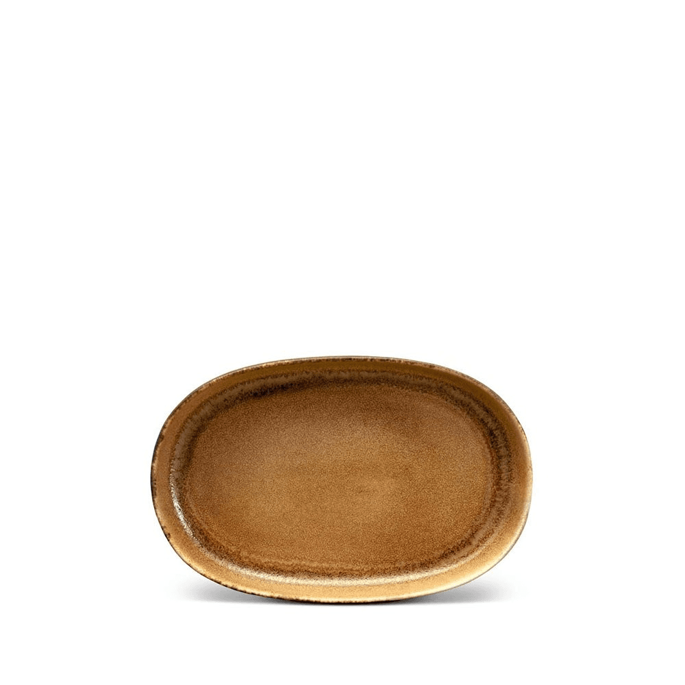 Terra Small oval platter, Brown