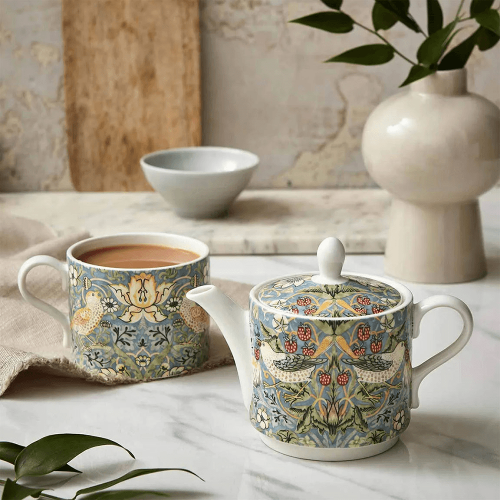 Morris & Co Tea for One Set, Strawberry Thief