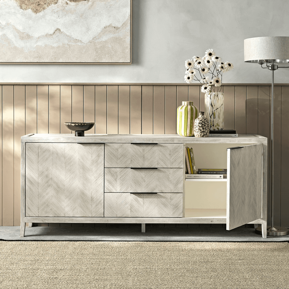 Tova Limewashed Sideboard, Natural
