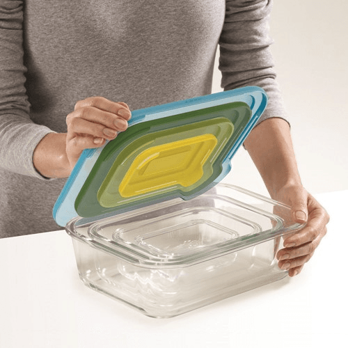 Nest 4 Piece Glass Storage Set, Clear