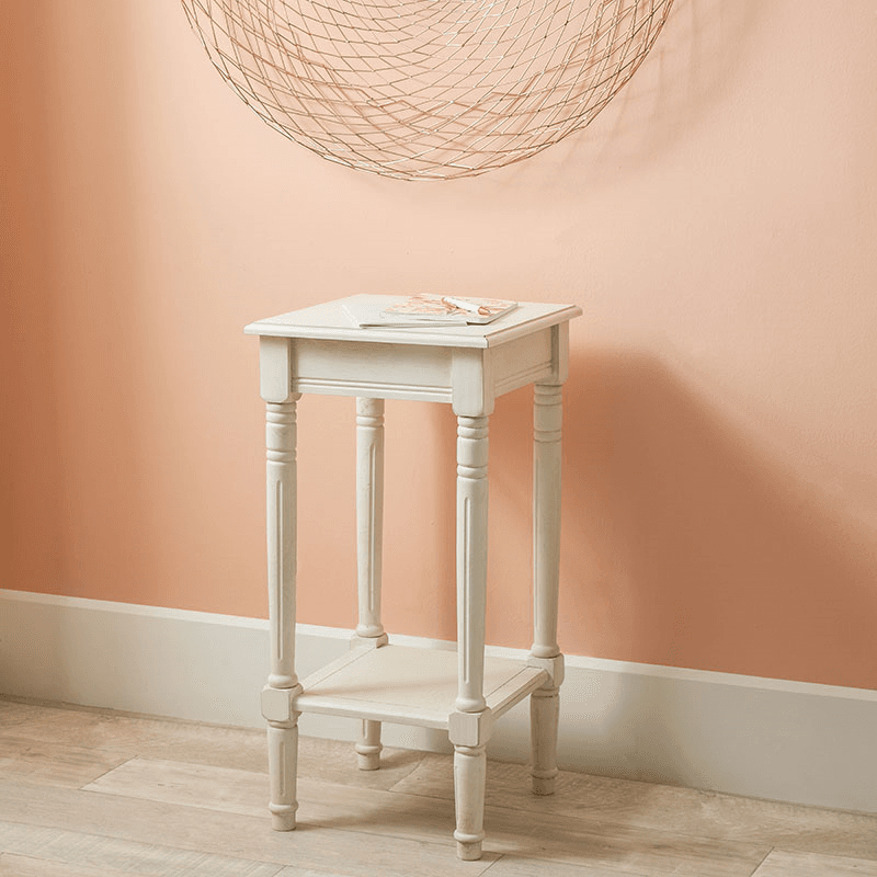 Heritage Accent Table with Shelf, Elizabeth White
