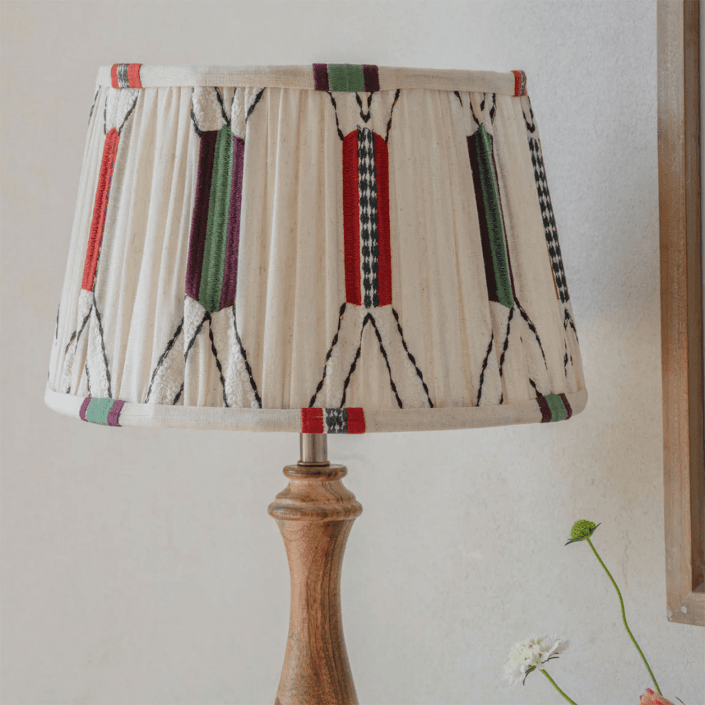 Clements Patterned Shade Table Lamp, Mango Wood