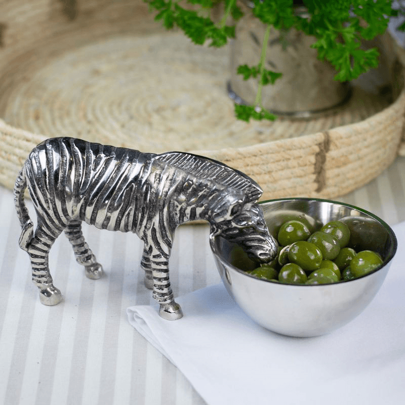 Wild Zebra Nibbles Bowl, Silver