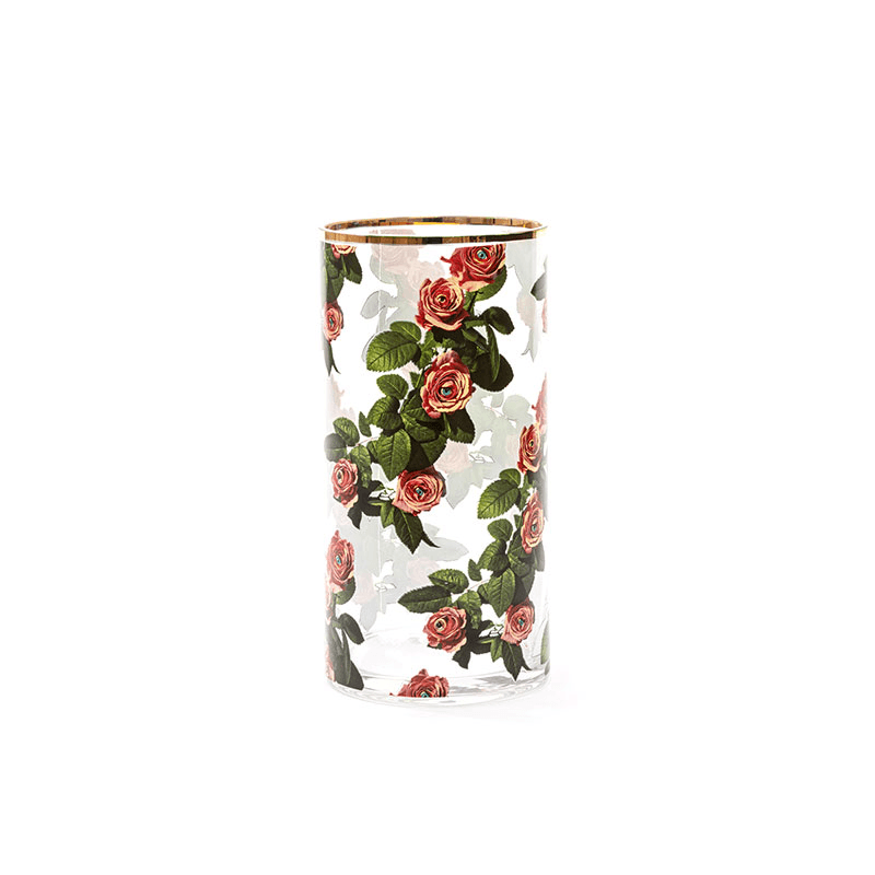 Toiletpaper Roses Cylindrical Vase, Multi