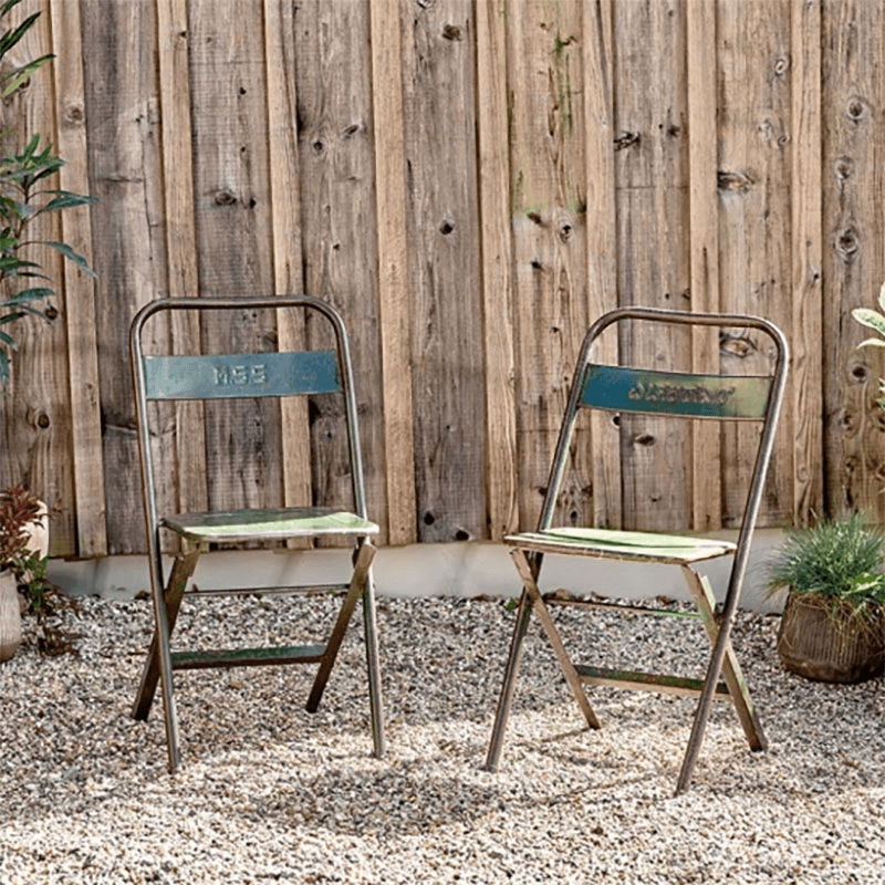 Ishan Folding Chair, Reclaimed Metal