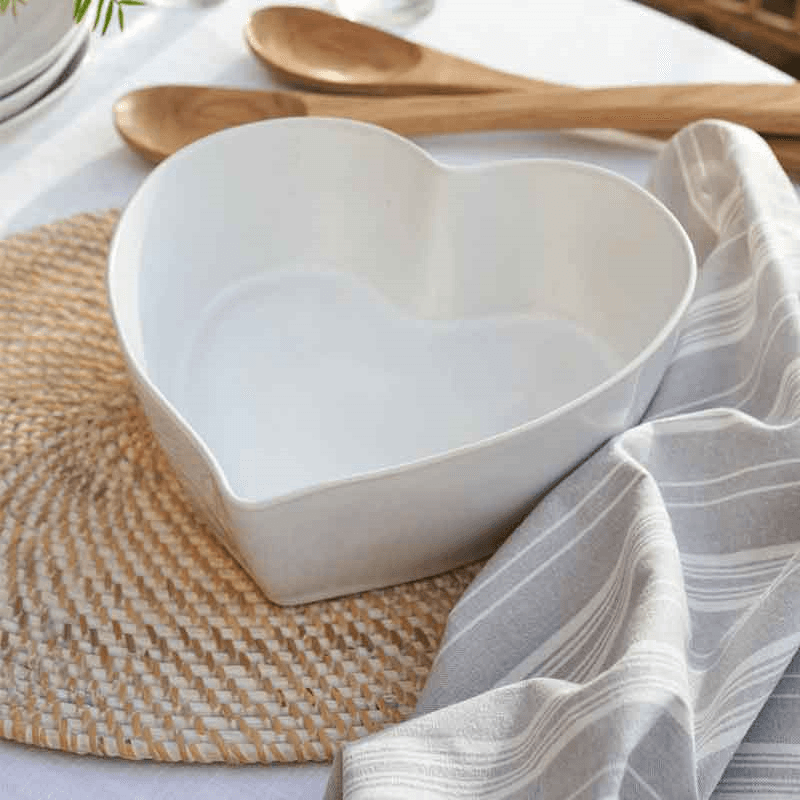 Porto Heart Oven Dish, White