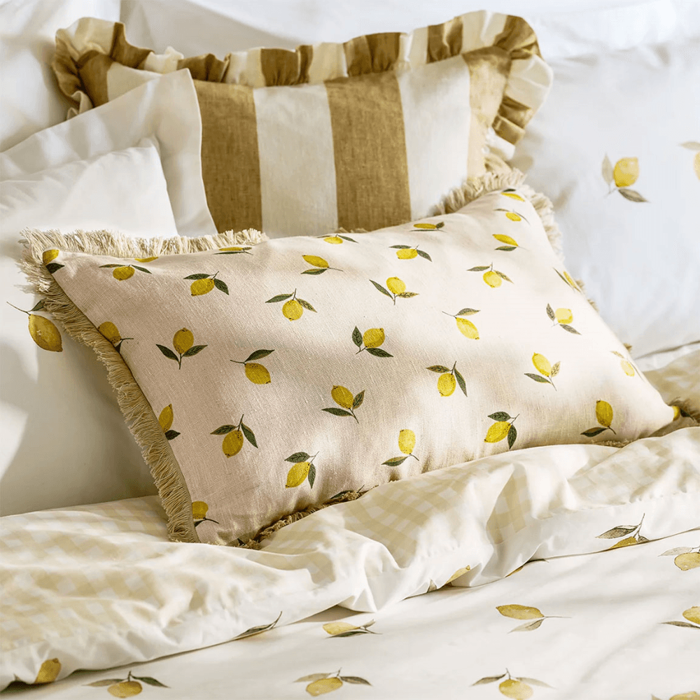 Lemons Cushion, Natural
