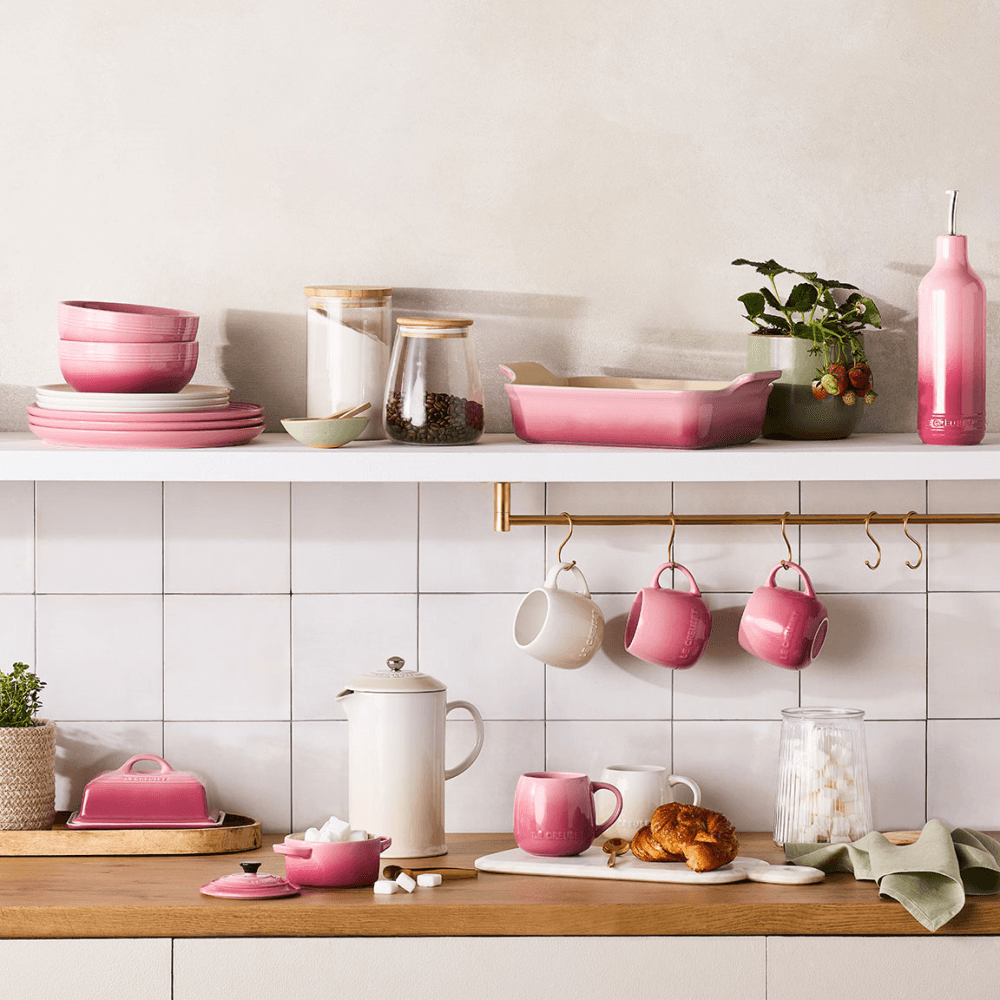 Stoneware Oil Cruet Set, Rose Quartz