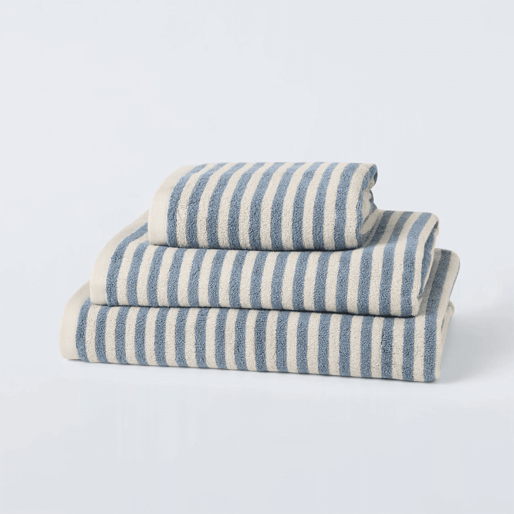 Fine Stripe Hand Towel, Pacific